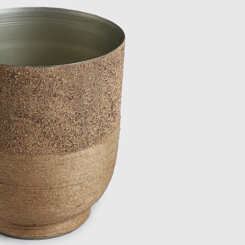 Selya Iron Vase With Jute Wrappers Indoor Planter