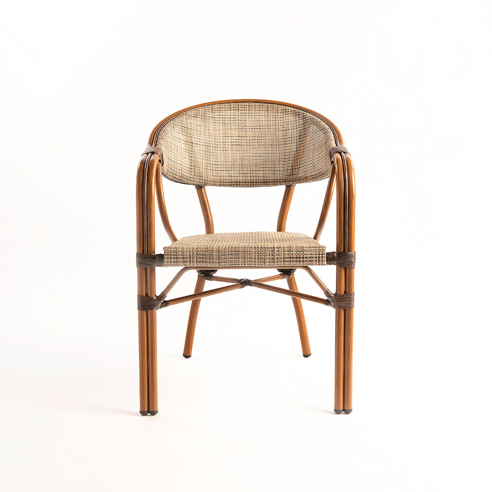 Thin Wizzy Beige Wicker Aluminium Outdoor Dining Chair