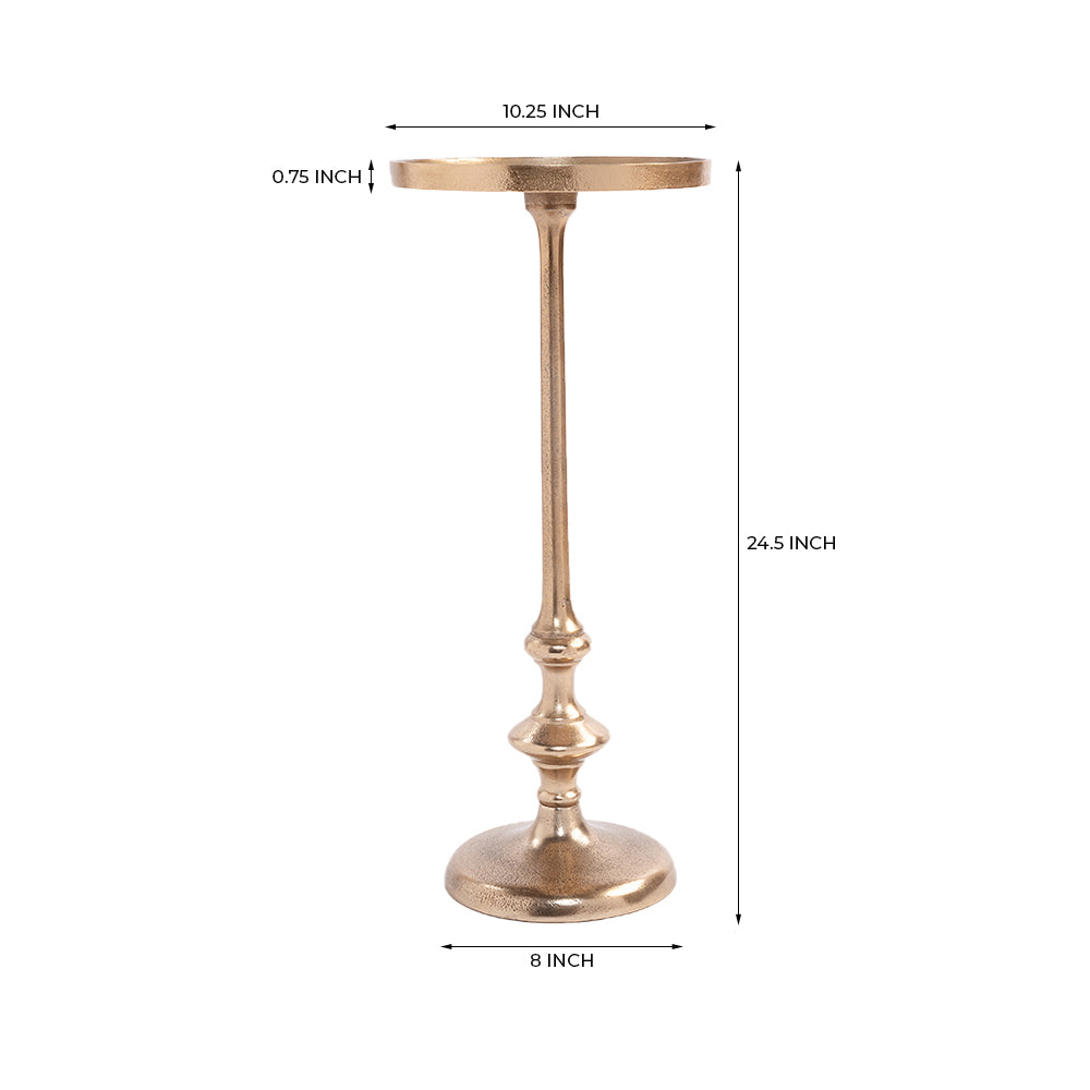 Nivajo Aluminium Accent Table – Brass & Olive Green