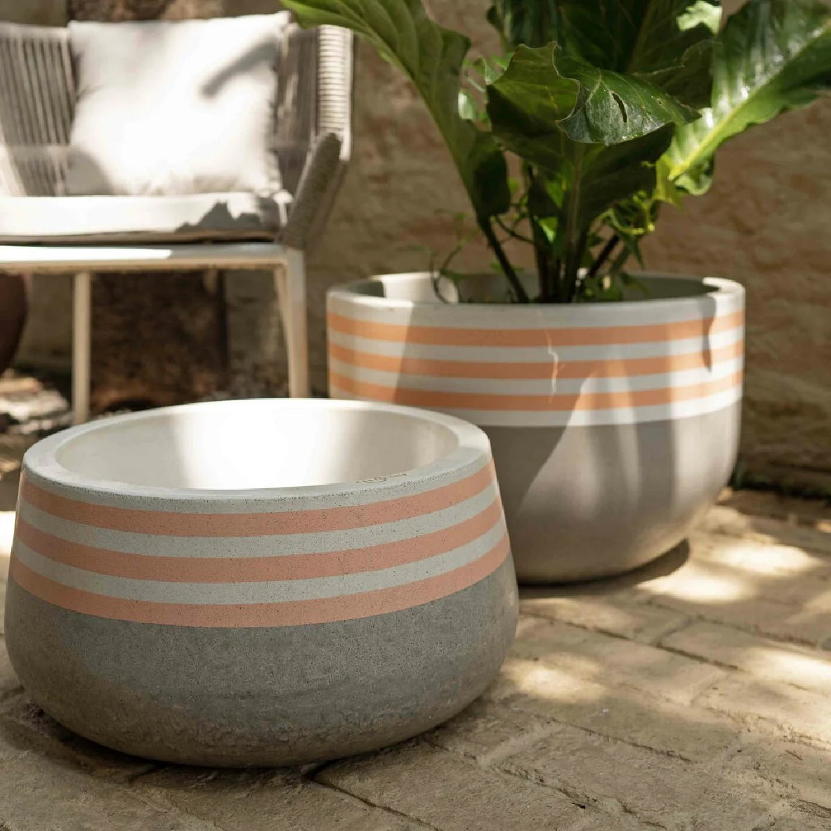 Striped Top Planter