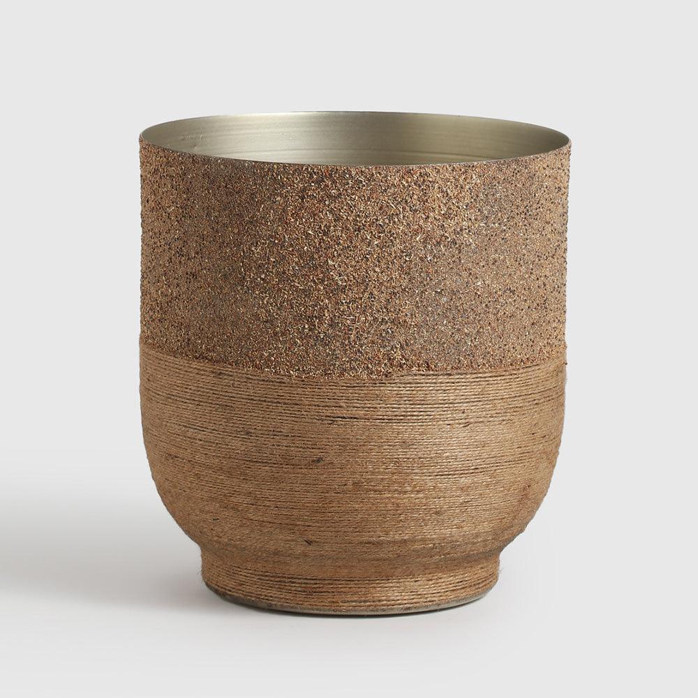 Selya Iron Vase With Jute Wrappers Indoor Planter