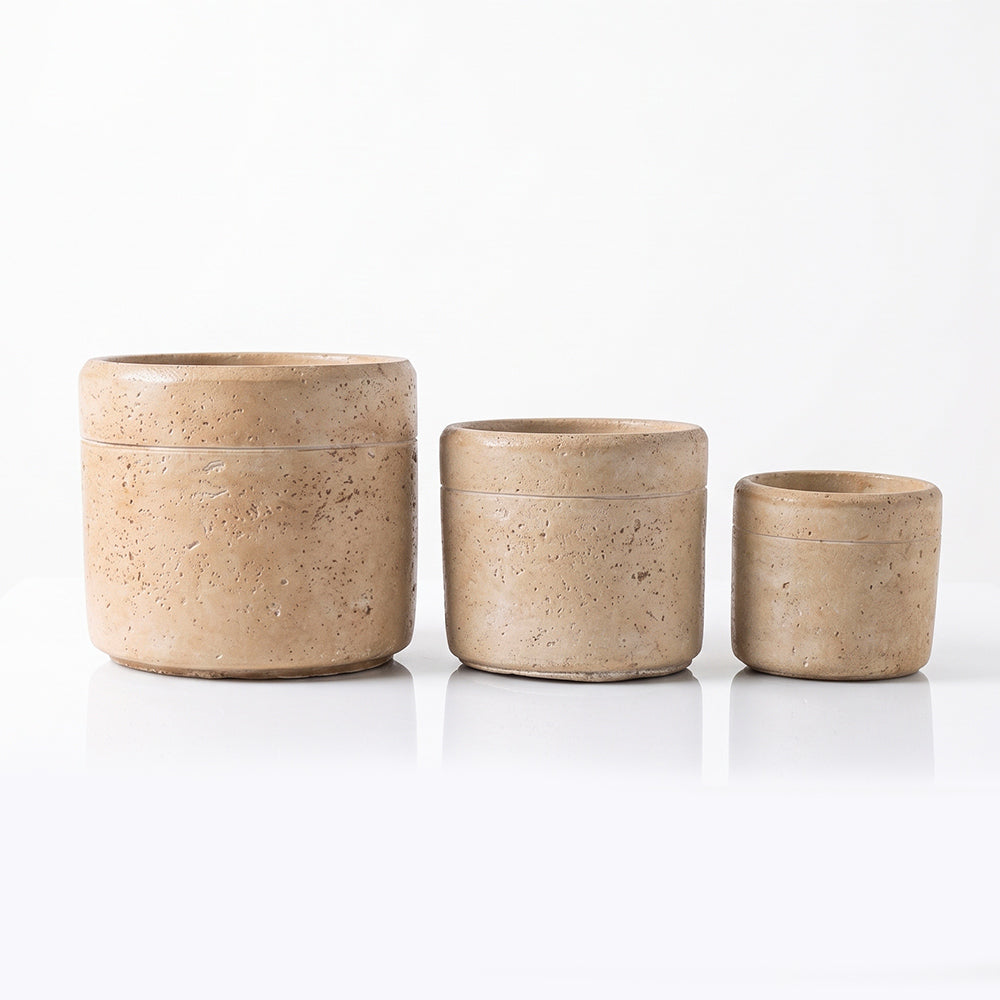 Sharona Beige Cement Planter Pot - Set of 3