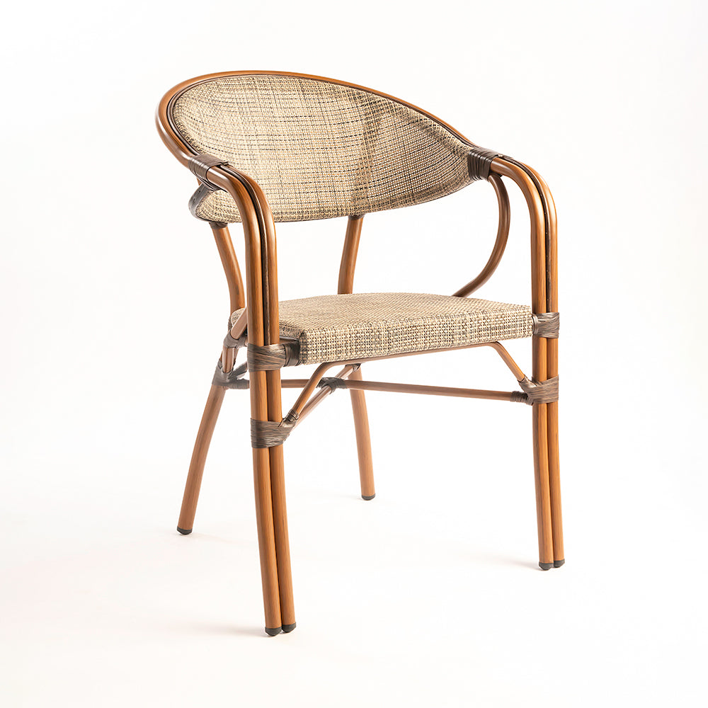 Thin Wizzy Beige Wicker Aluminium Outdoor Dining Chair