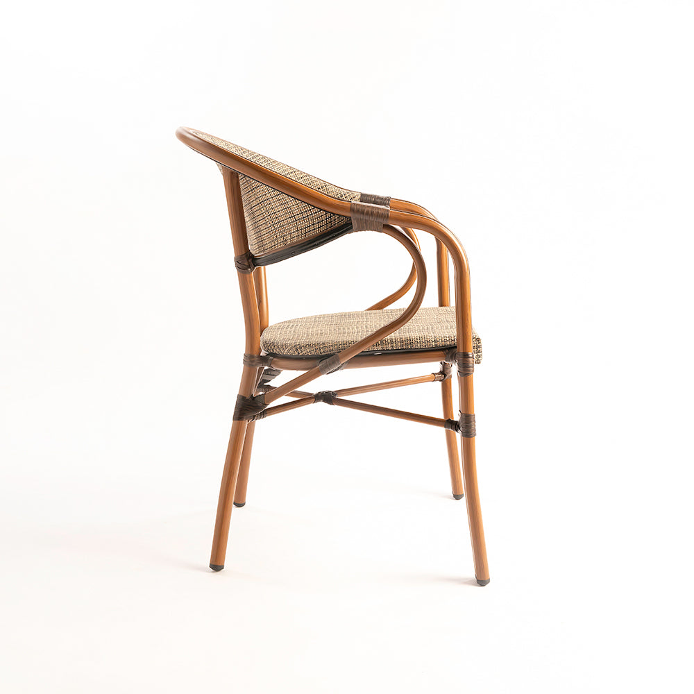 Thin Wizzy Beige Wicker Aluminium Outdoor Dining Chair