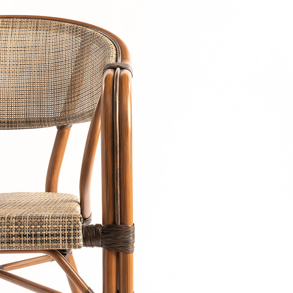 Thin Wizzy Beige Wicker Aluminium Outdoor Dining Chair