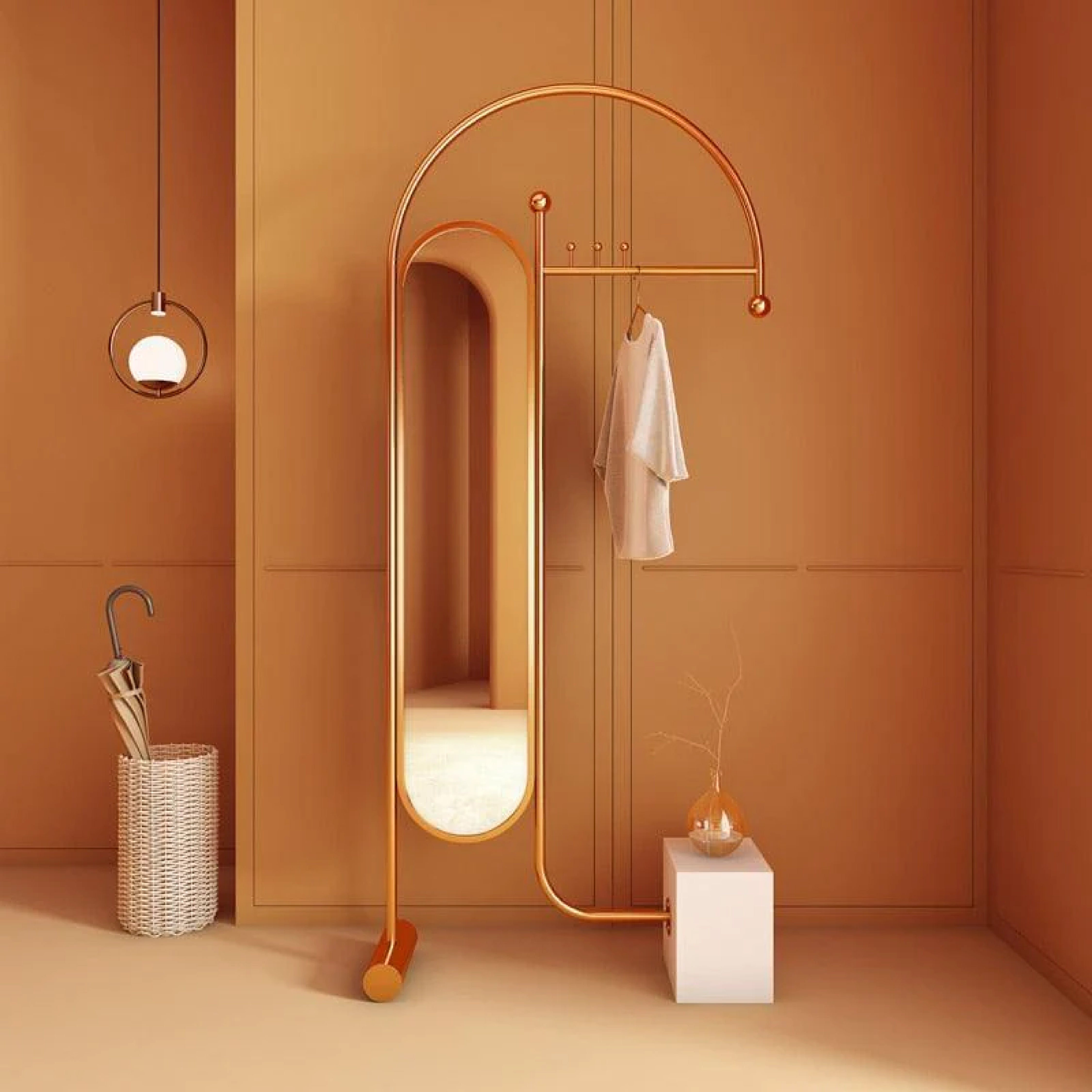 Blinque Clothes Hanging Stand with Mirror