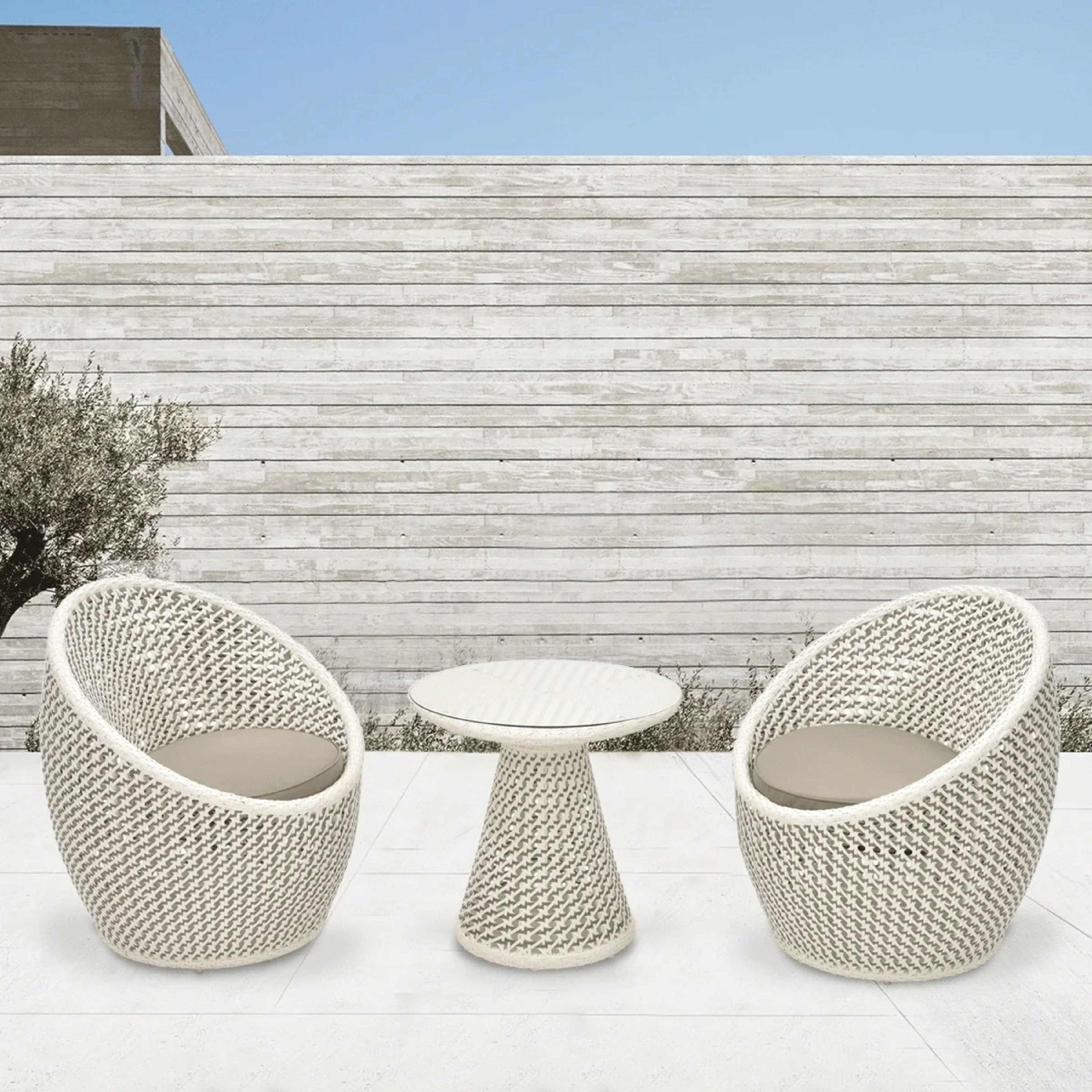 WALL OUTDOOR PATIO SEATING SET