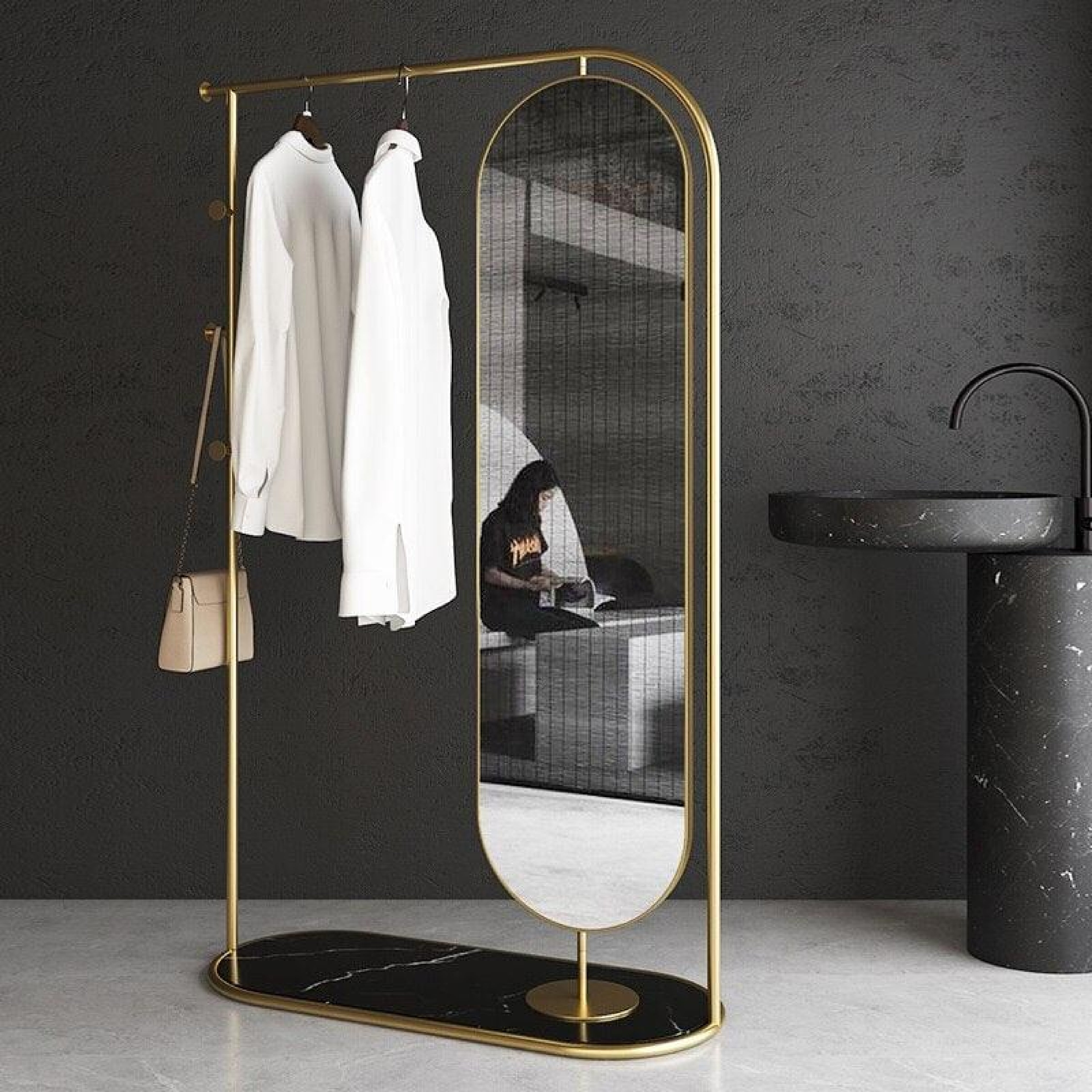 Commo Clothes Rack with Mirror