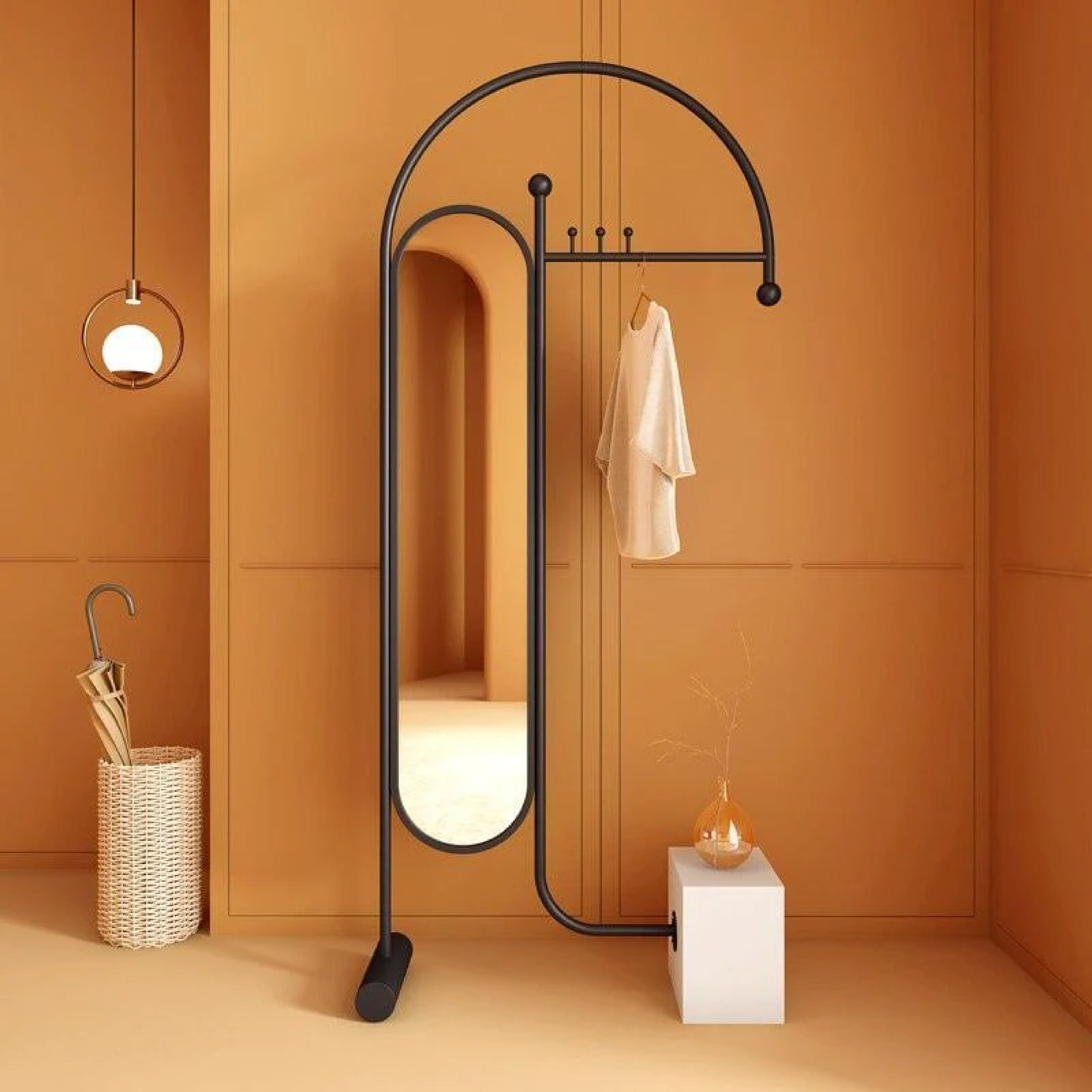 Blinque Clothes Hanging Stand with Mirror