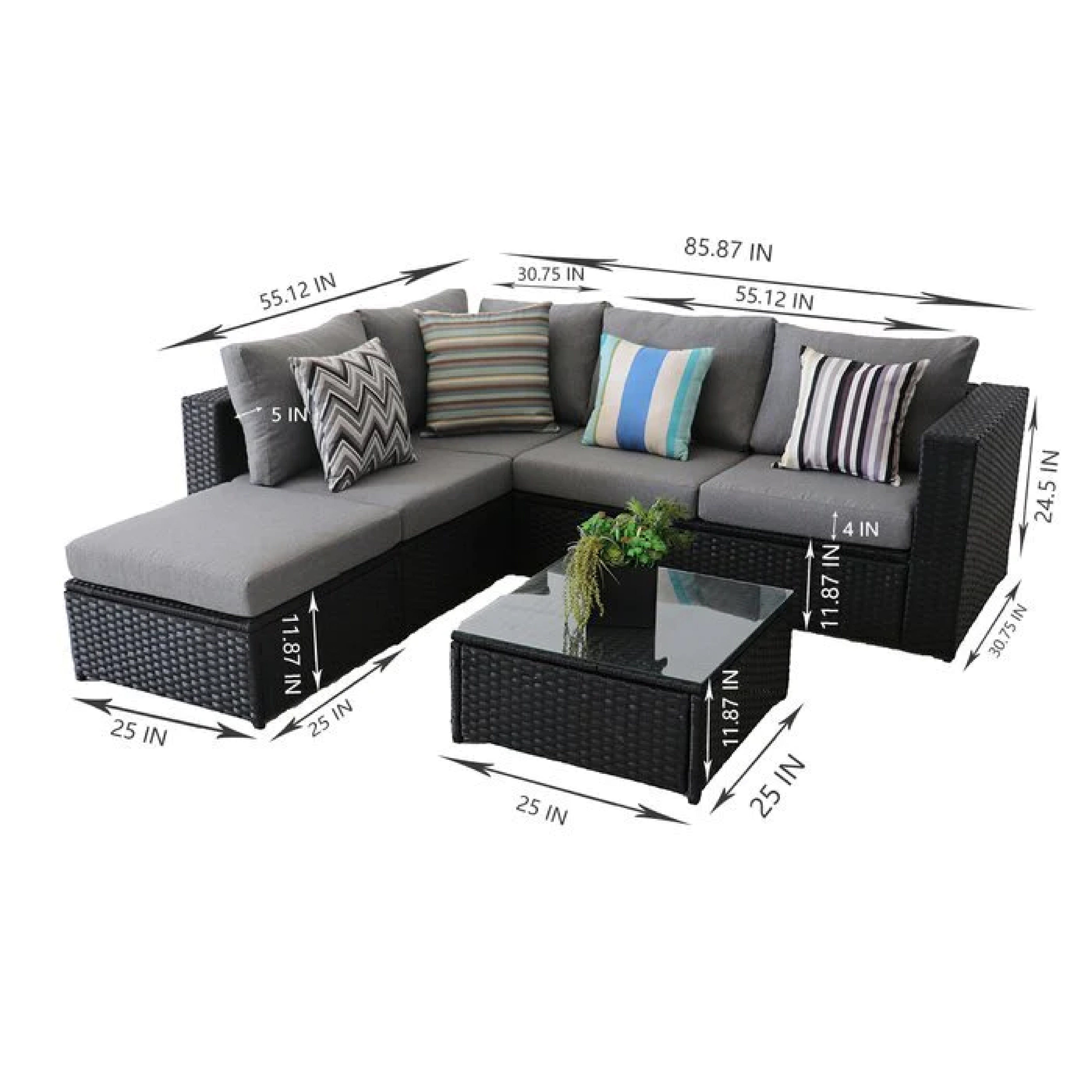 RUFINO OUTDOOR PATIO SOFA SET