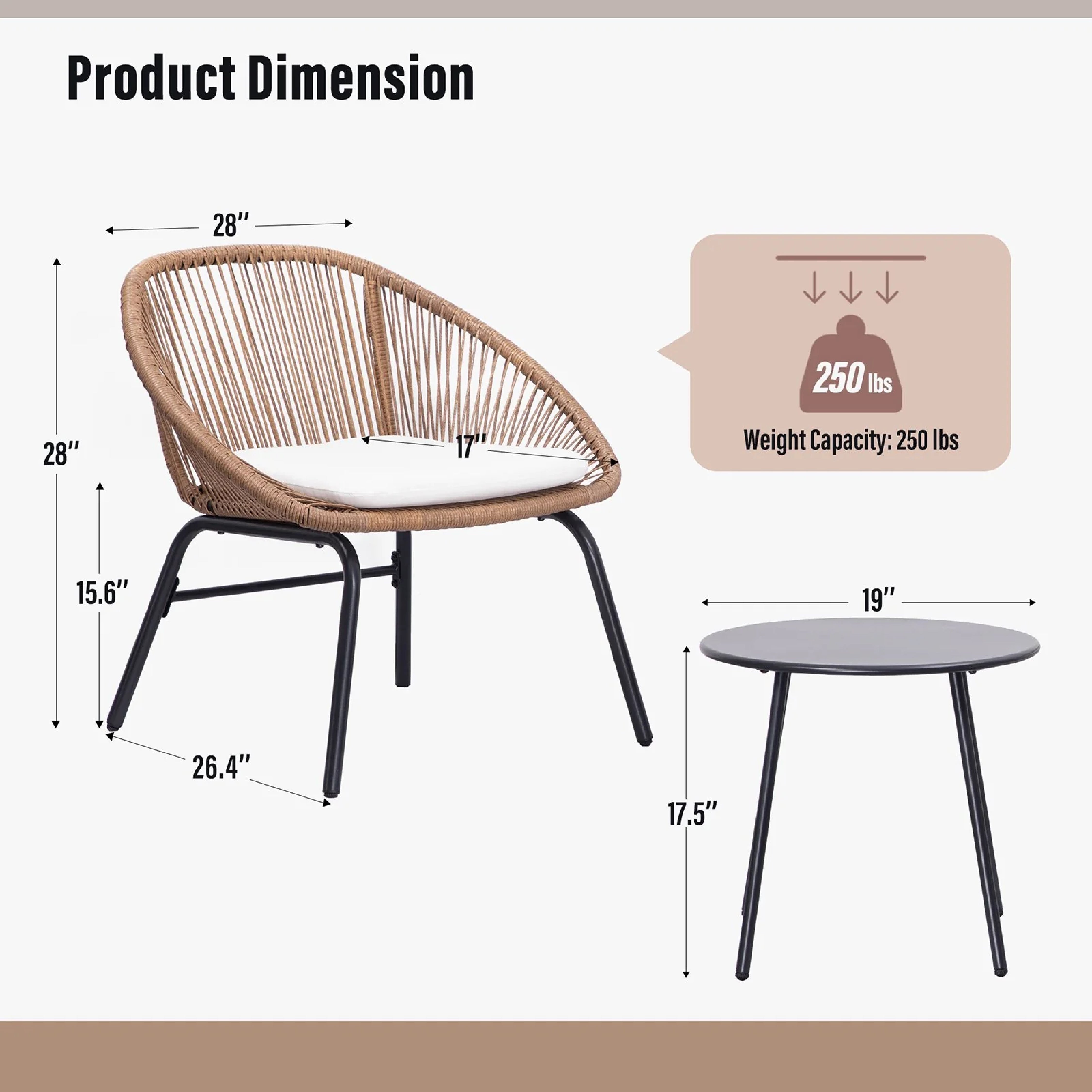 PYROS OUTDOOR PATIO SEATING SET