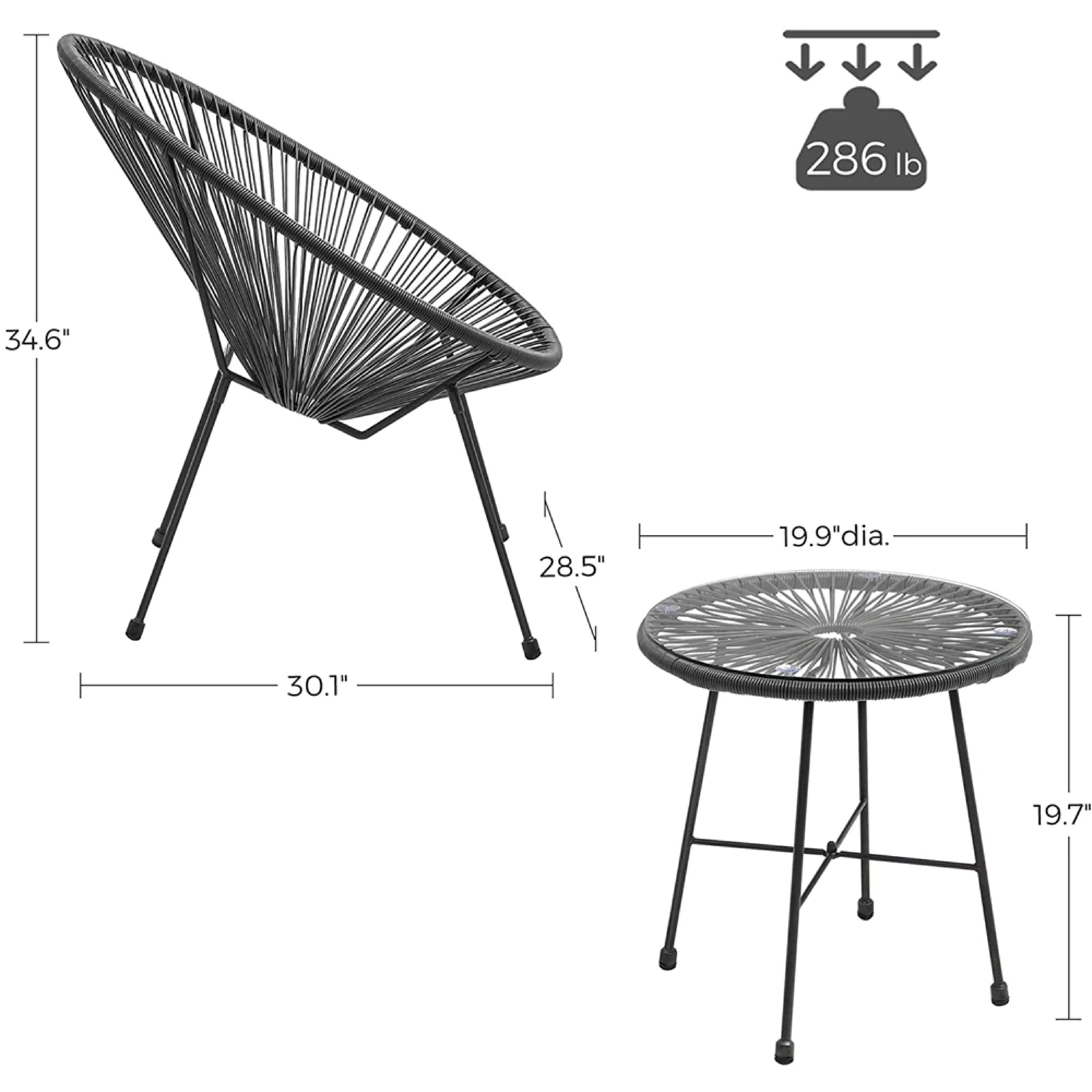 KINE OUTDOOR PATIO SEATING SET